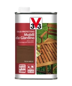 OLIO PROTETTIVO MOBILI DA GIARDINO, COLORE MIELE - 0,5 LITRI